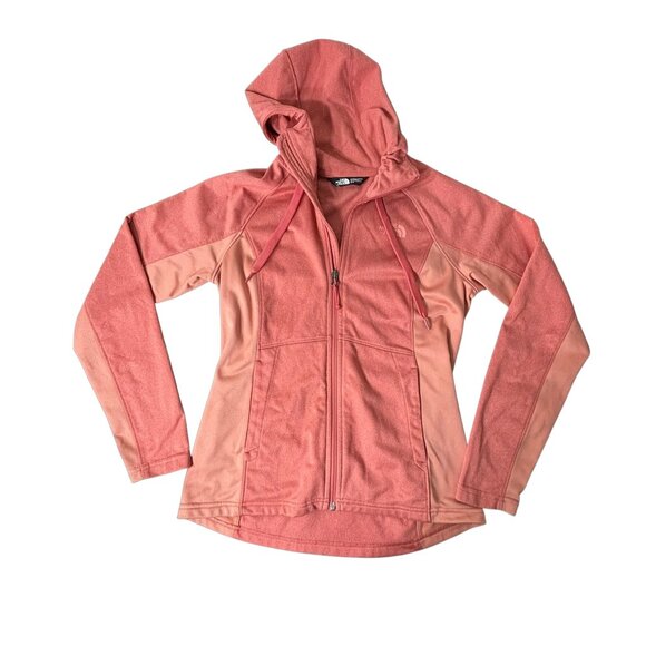 North Face Full Zip Hooded Jacket Salmon Orange Size Medium - Picture 3 of 9